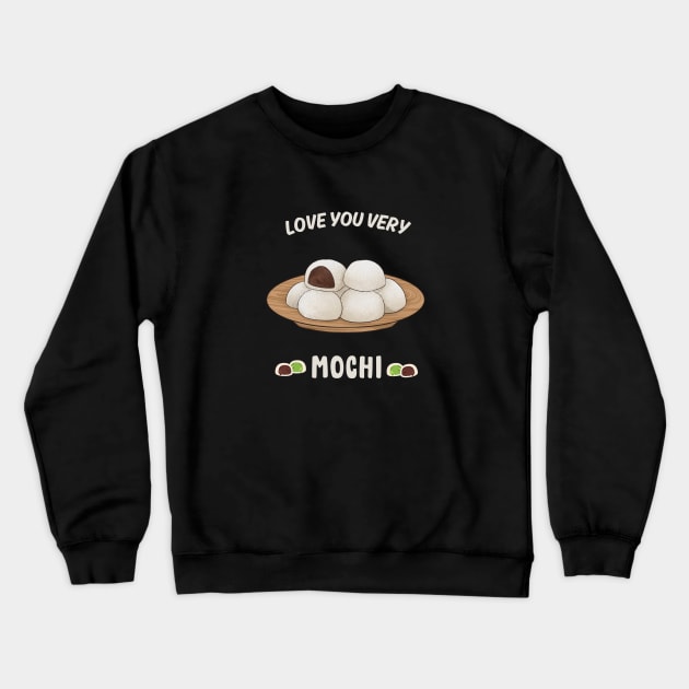 Mochi Tea Kawaii Vintage Japan Katakana Kanji Crewneck Sweatshirt by Flowering Away